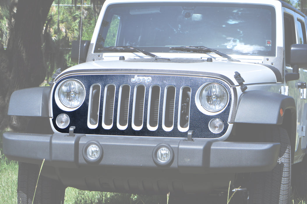 Front Grill Overlay Fits 2007-2018 Jeep Wrangler JK