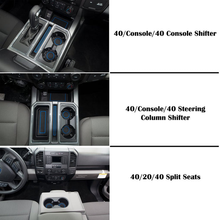 40/Console/40 Seats  Steering Column Shifter w/o Center dash speaker Inserts Fits 2015-2016 Ford F-150 Black/Orange