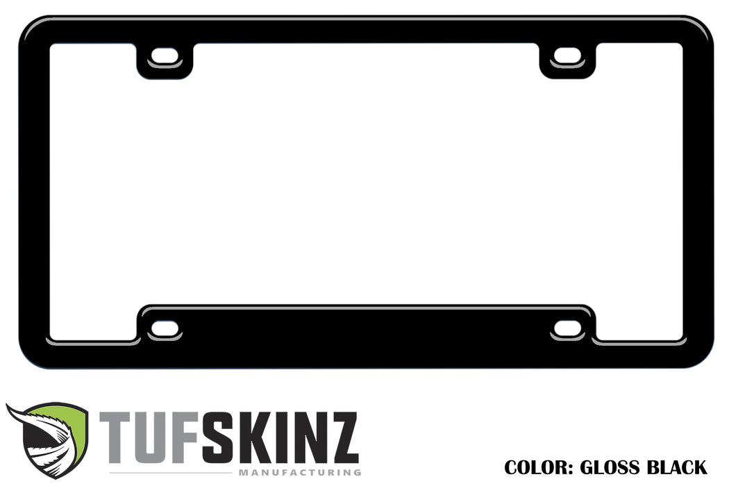 License Plate Frame Accent Trim Fits 0-0  Universal Gloss Black