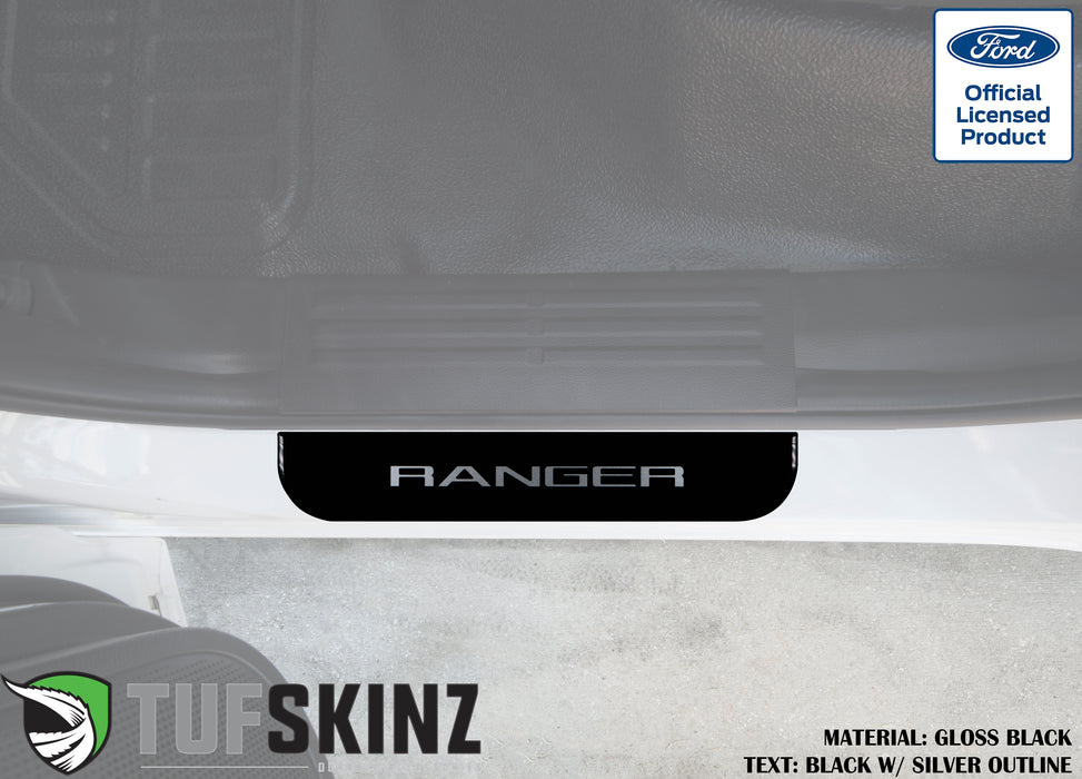 SuperCrew Rear Door Sill Trim Accent Trim Fits 2019-2020 Ford Ranger (Ranger)Silver Logo