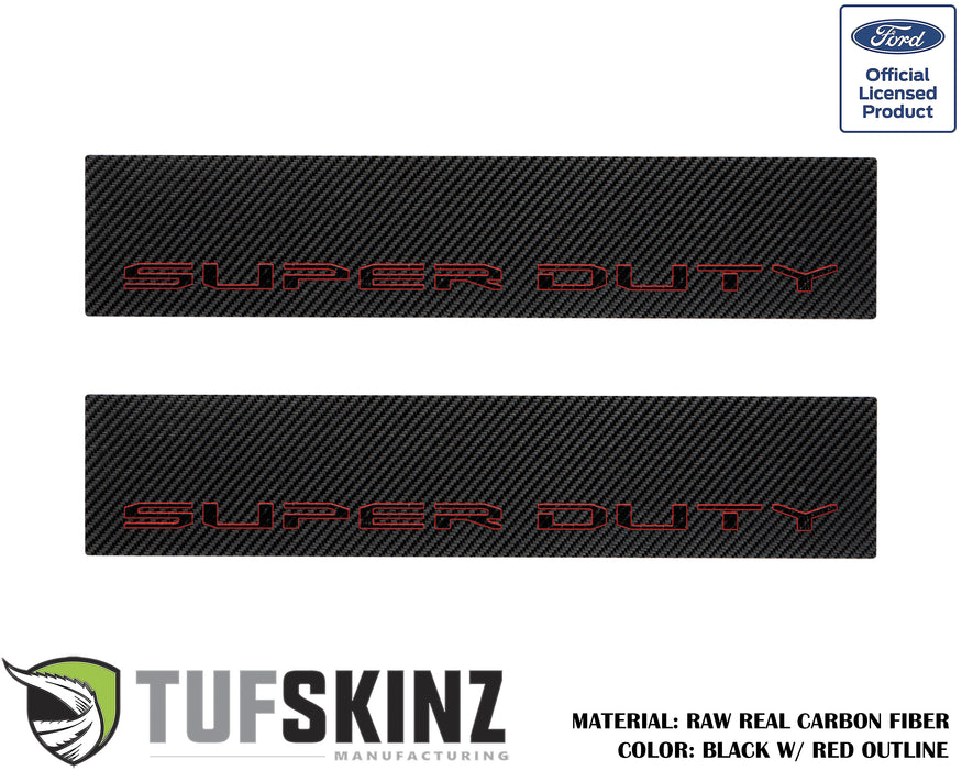 Door Sill(Front Doors) Accent Trim Fits 2017-2020 Ford Super Duty (Super Duty)Black w/Red Outline Logo