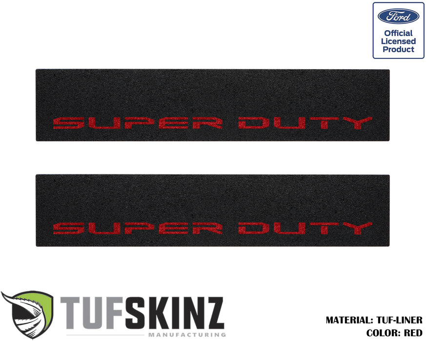 TUF-LINER Door Protection(Front Doors) Accent Trim Fits 2017-2020 Ford Super Duty (Super Duty)Black Textured with Red Logo