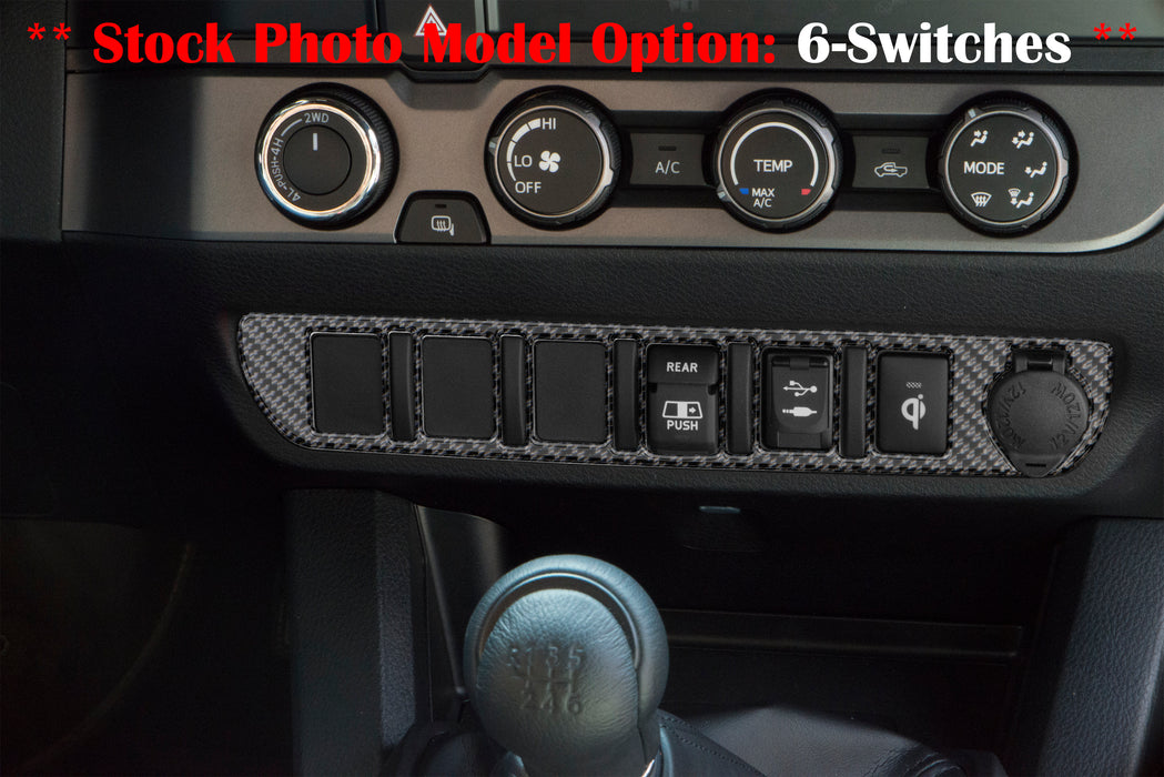 Center Dash Switch Panel Accent Overlay Fits 2016-2023 Toyota Tacoma