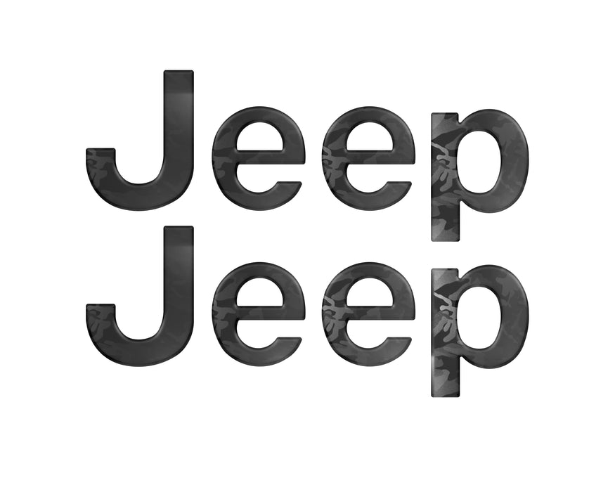 Driver & Passenger Side Letter Overlays Fits 2018-2024 Jeep Wrangler JL