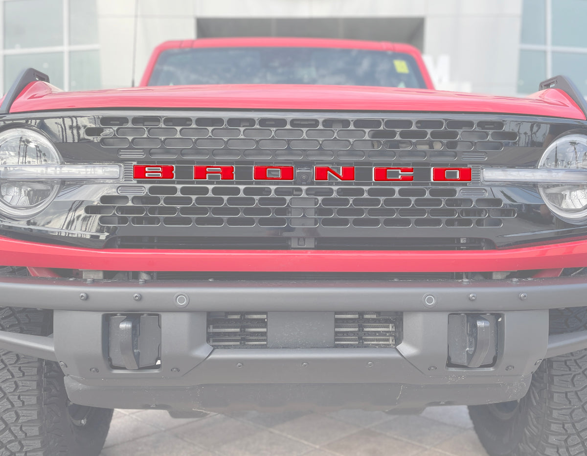 Front Grille Letter Overlays Fits 2021-2024 Ford Bronco —