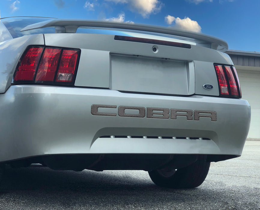 "COBRA" Bumper Letter Inserts Fits 2003-2004 Ford Cobra Real Carbon Fiber(Domed)3
