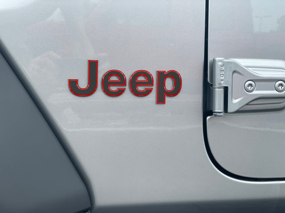 Driver & Passenger Side Letter Overlays Fits 2018-2023 Jeep Wrangler JL