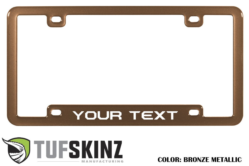 License Plate Frame Accent Trim Fits 0-0  Universal Bronze Metallic