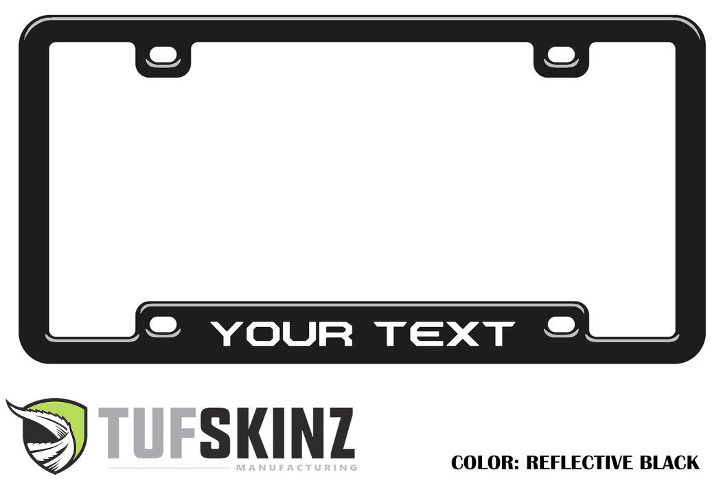 License Plate Frame Accent Trim Fits 0-0  Universal Reflective Black