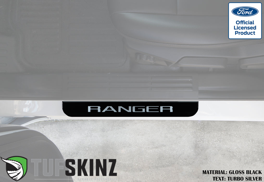 Supercrew Front Door Sill Trim Accent Trim Fits 2019-2020 Ford Ranger Silver Logo