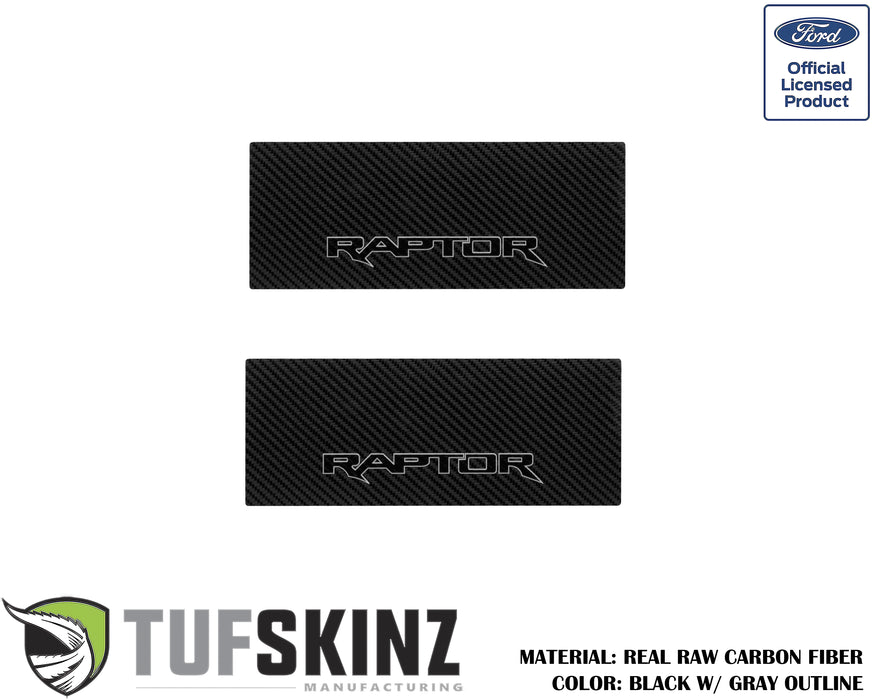 Door Sill(Rear Doors) Accent Trim Fits 2015-2020 Ford F-150 (RAPTOR)Black w/Gray Outline Logo