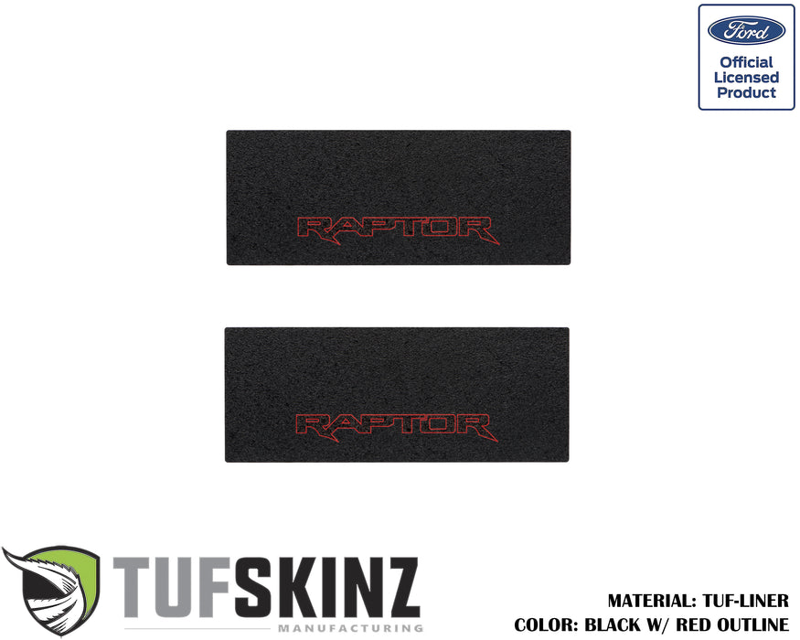 TUF-LINER Door Protection(Rear Doors) Accent Trim Fits 2015-2020 Ford F-150 (RAPTOR)Black w/Red Outline Logo