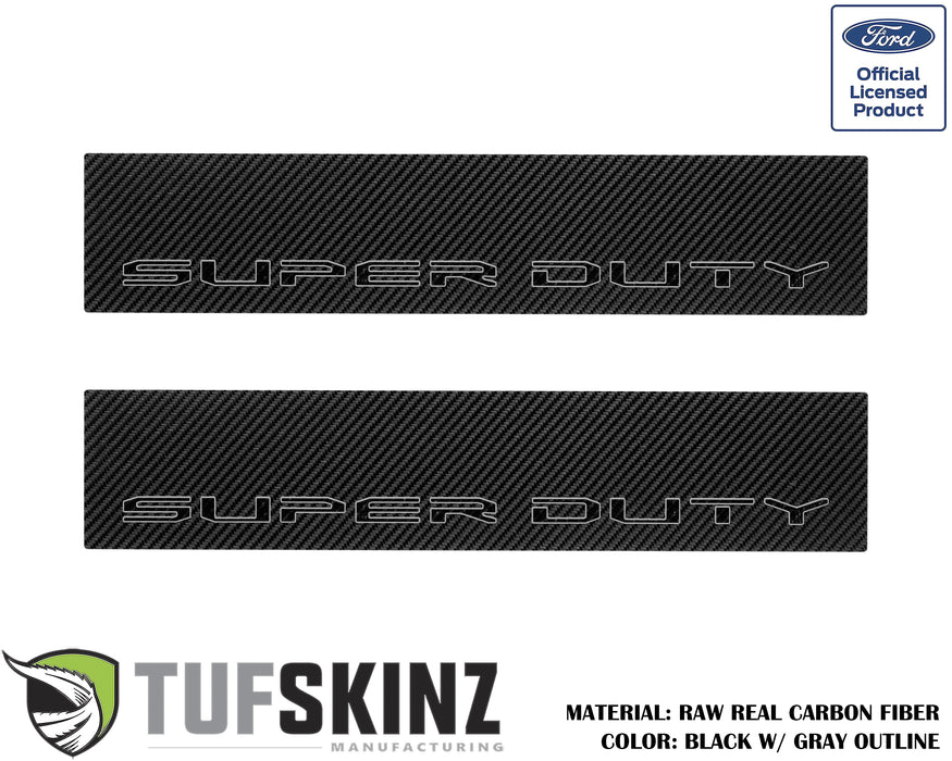 Door Sill(Front Doors) Accent Trim Fits 2017-2020 Ford Super Duty (Super Duty)Black w/Gray Outline Logo