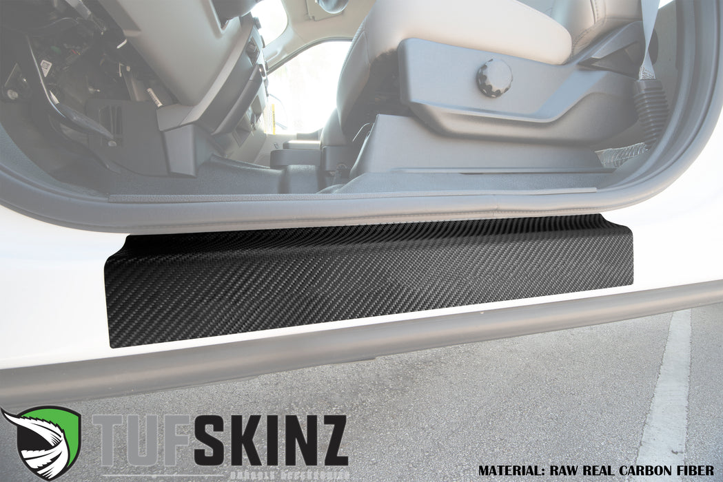 Door Sill Protection Overlays (Real Carbon Fiber) Fits 2017-2020 Ford Super Duty