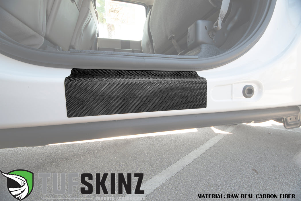 4Pcs Carbon Fiber Leather Car Door Sill Protectors For Ford