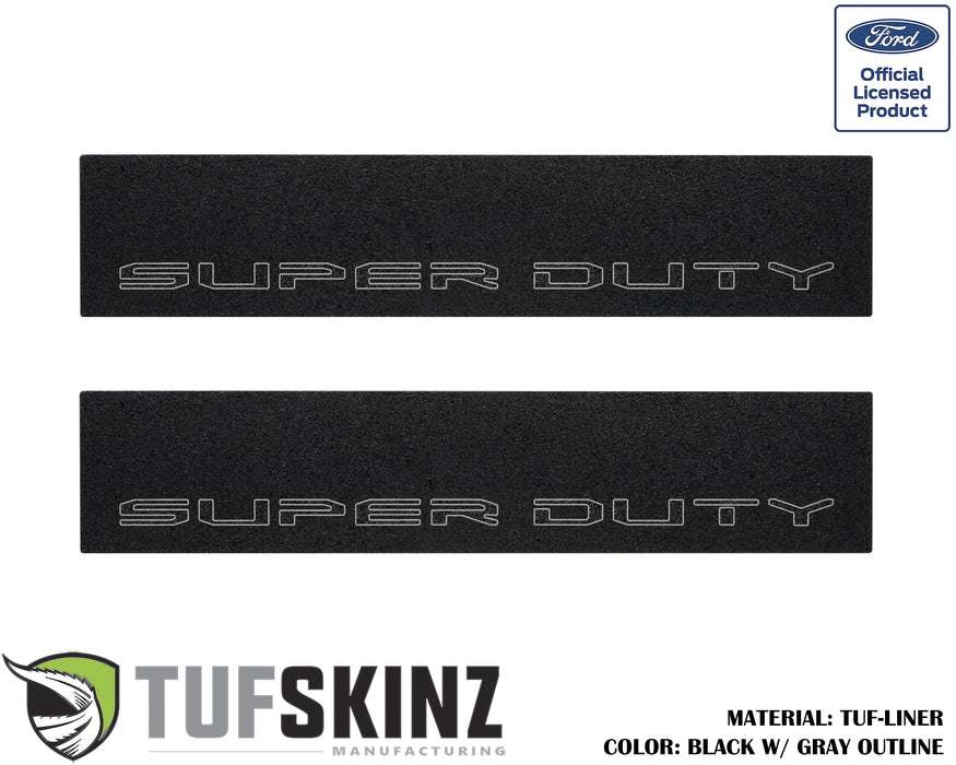 TUF-LINER Door Protection(Front Doors) Accent Trim Fits 2017-2020 Ford Super Duty (Super Duty)Black w/Gray Outline Logo
