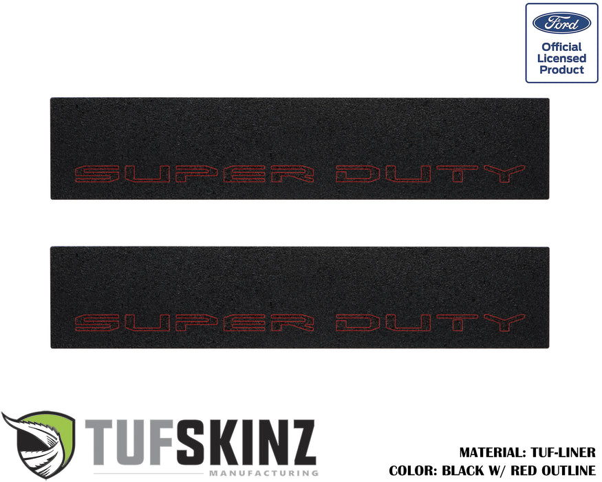 TUF-LINER Door Protection(Front Doors) Accent Trim Fits 2017-2020 Ford Super Duty (Super Duty)Black w/Red Outline Logo