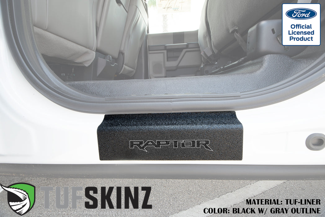 TUF-LINER Door Protection(Rear Doors) Accent Trim Fits 2015-2020 Ford F-150 (RAPTOR)Black w/Gray Outline Logo
