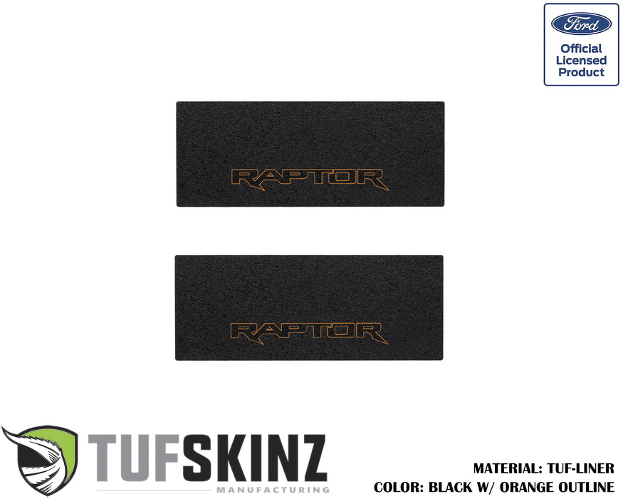 TUF-LINER Door Protection(Rear Doors) Accent Trim Fits 2015-2020 Ford F-150 (RAPTOR)Black w/Orange Outline Logo
