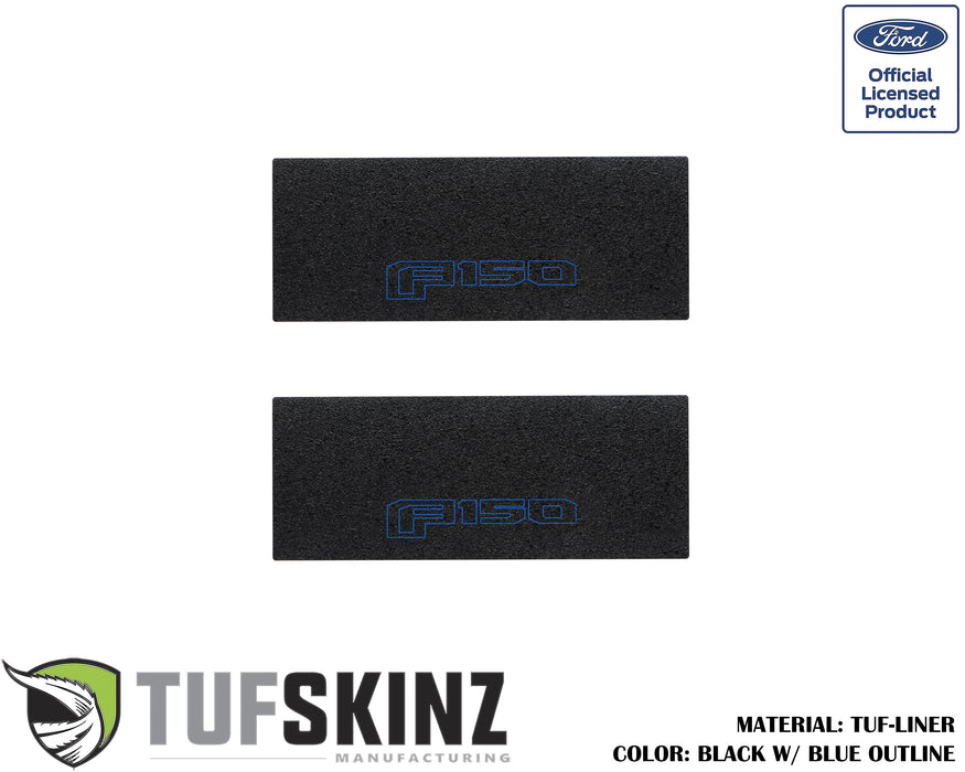 TUF-LINER Door Protection(Rear Doors) Accent Trim Fits 2015-2020 Ford F-150 (F-150)Black w/Blue Outline Logo