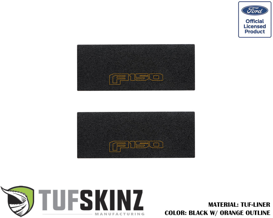 TUF-LINER Door Protection(Rear Doors) Accent Trim Fits 2015-2020 Ford F-150 (F-150)Black w/Orange Outline Logo