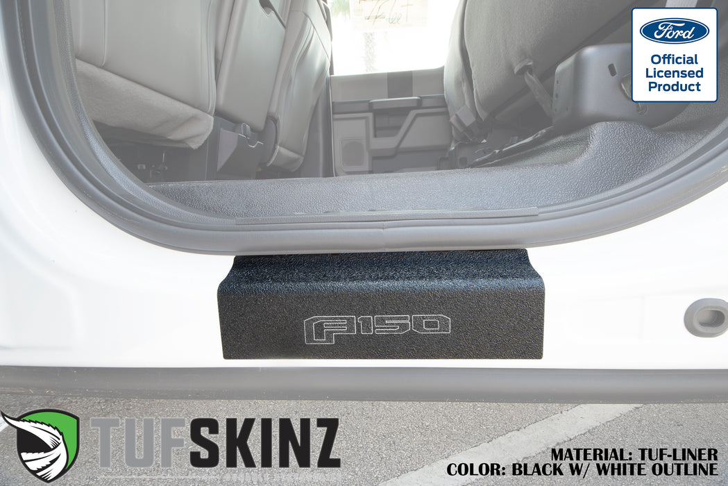 TUF-LINER Door Protection(Rear Doors) Accent Trim Fits 2015-2020 Ford F-150 (RAPTOR)Black w/White Outline Logo