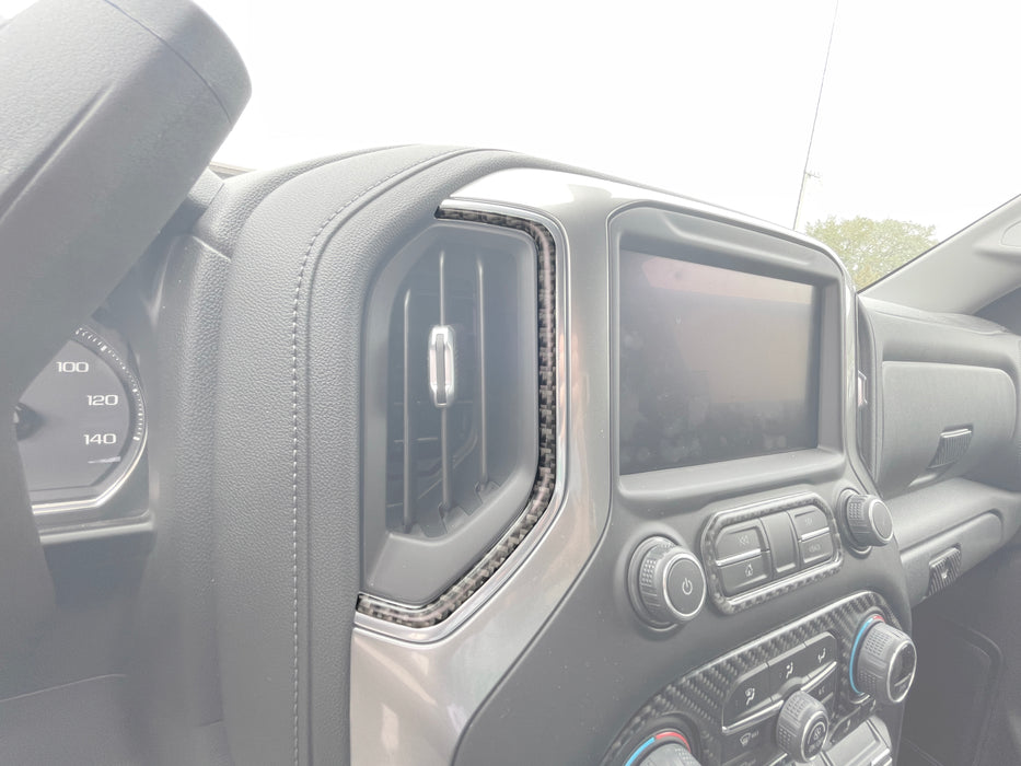 Center Dash A/C Vent Accent Overlays Fits 2019-2021 Chevrolet Silverado