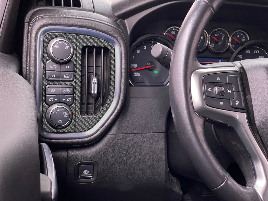A/C Vent & Headlight Control Accent Overlays Fits 2019-2021 Chevrolet Silverado