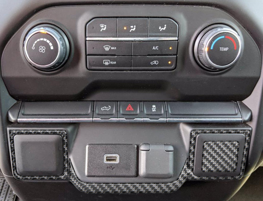 Lower Center Dash Accent Overlays 2019-2021 Chevrolet Silverado