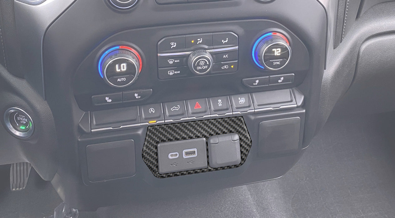 USB Center Dash Accent Overlay Fits 2019-2021 Chevrolet Silverado
